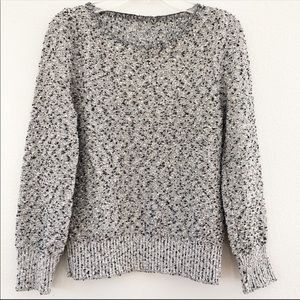 80s 90s Vintage Gray Sweater Black White Speckles